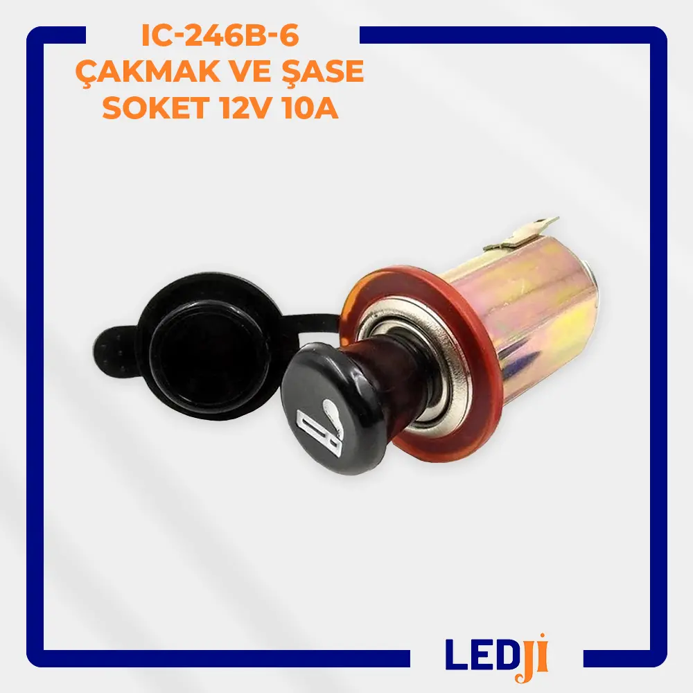 IC-246B-6 12V 10A çakmak ve şase soket araç güç bağlantı aparatı