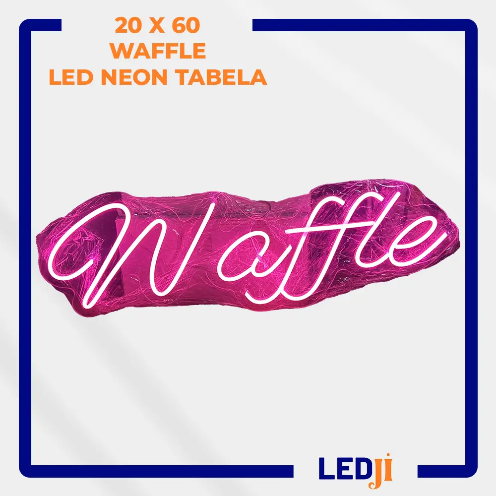 20x60 Waffle LED neon tabela – LEDJİ dekoratif ışıklı tabela