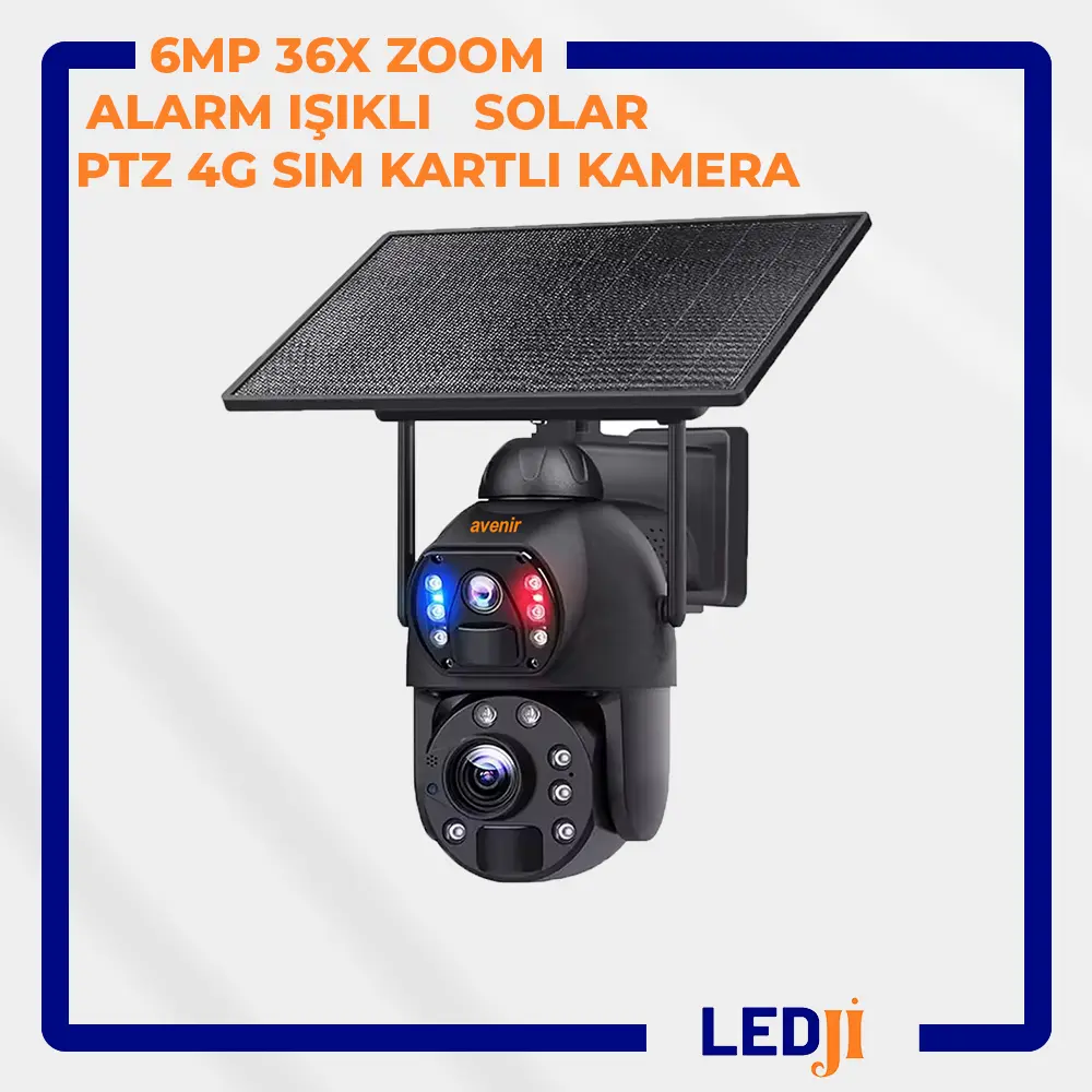 AVENİR AV-S436X 6MP 36X optik zoom 4G solar PTZ güvenlik kamerası