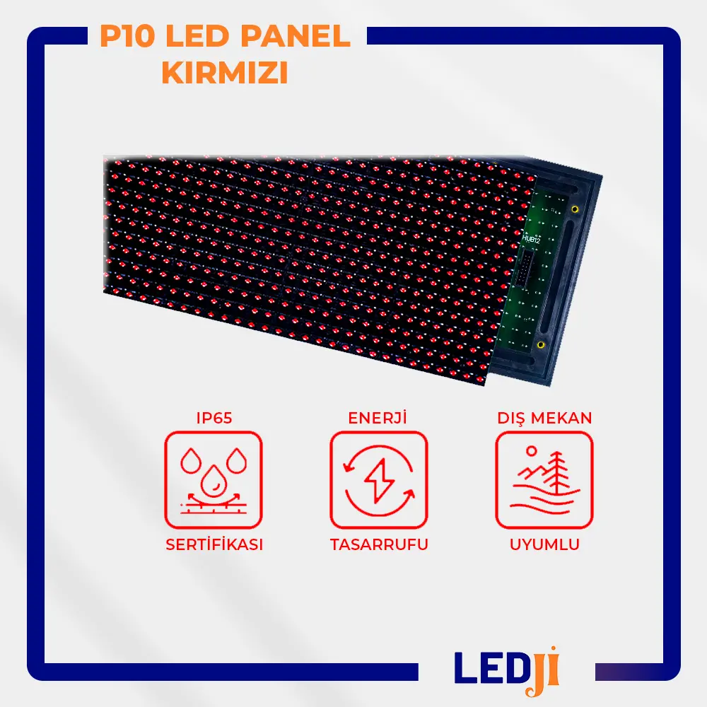 Kırmızı ışıklı P10 LED tabela modülü – su geçirmez ve dayanıklı