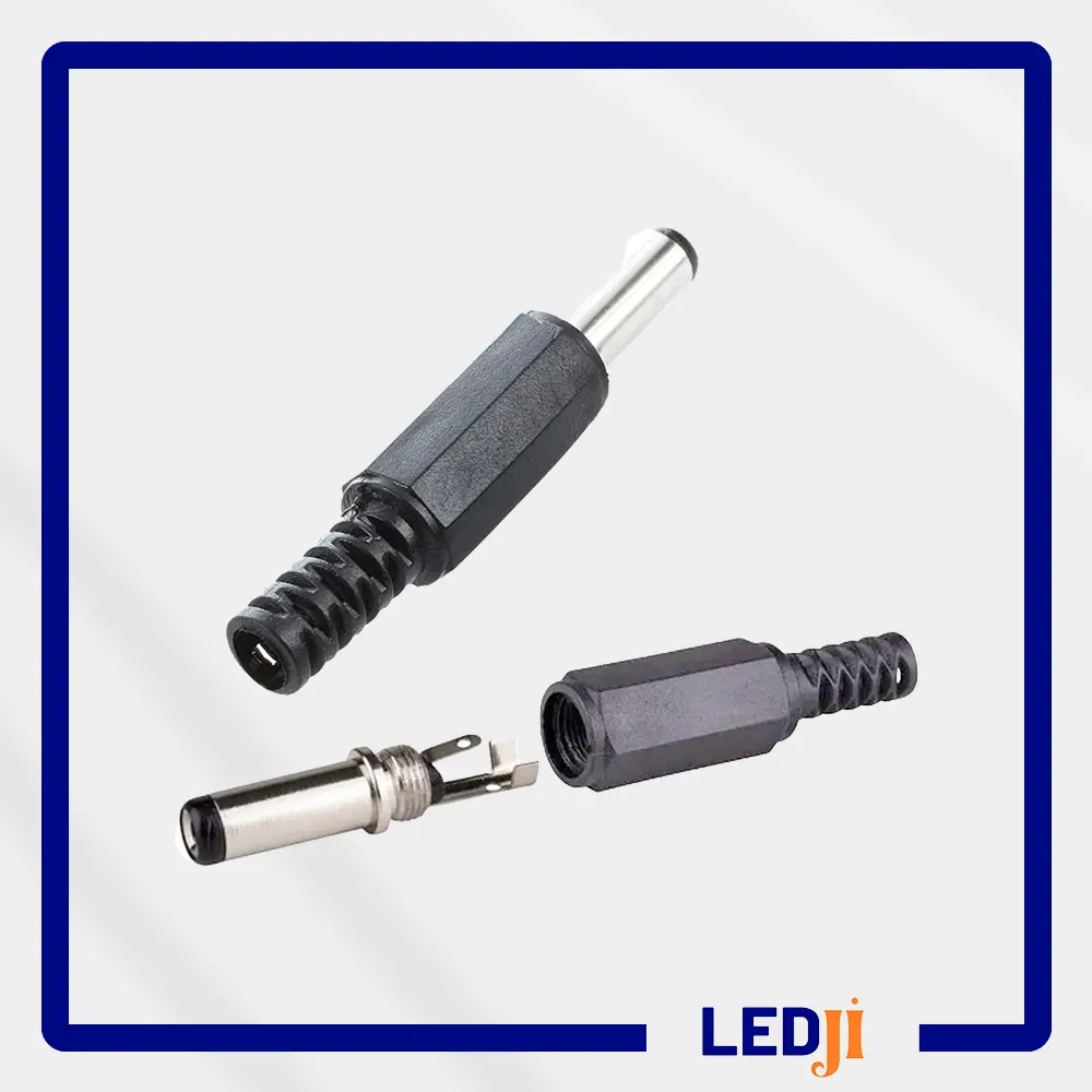 IC-252 uzun tip 2.1mm DC erkek jak bağlantı detayı