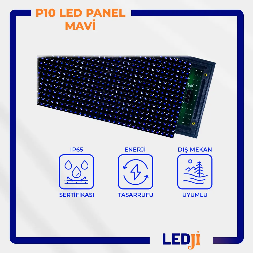 Parlak mavi ışıklı P10 LED tabela modülü