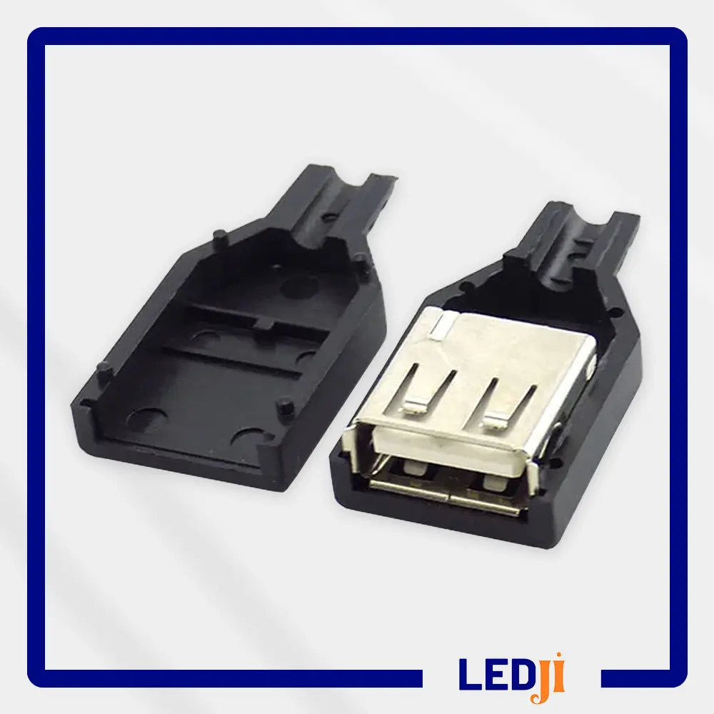 IC-265F USB A Tip Dişi Kapaklı Soket Yan Görünümü