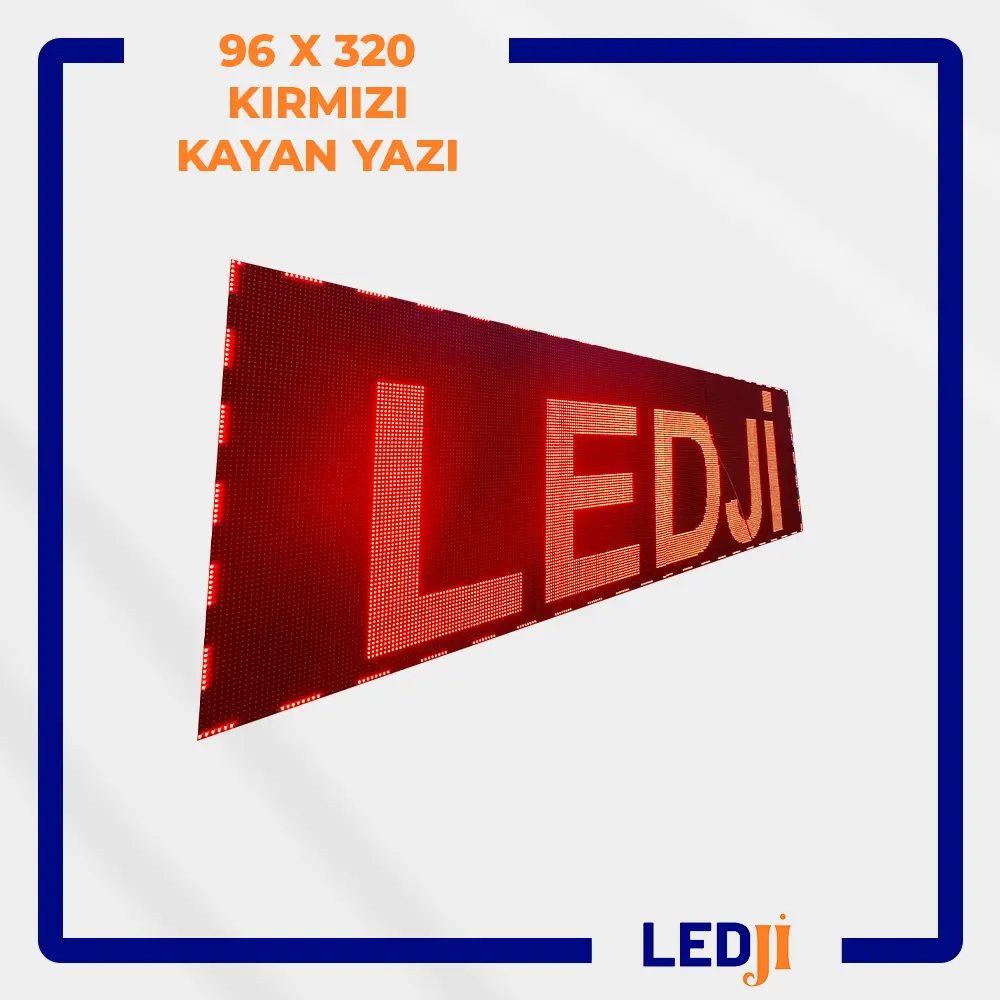 Gece çalışan kırmızı LED kayan yazı pano