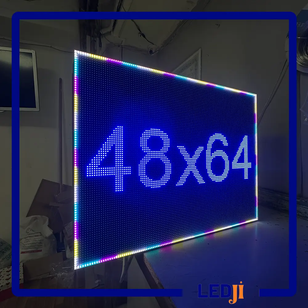 Yüksek parlaklık çift taraflı 48x64 P5 RGB outdoor led tabela